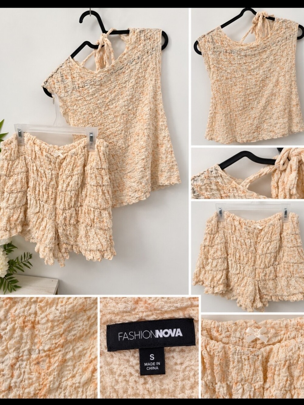 Fashion Nova Textured Two-Piece Set